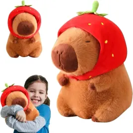 urocza-pluszowa-kapibara-z-czapka-truskawka-mis-dla-dzieci-prezent-23-cm
