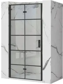 drzwi-prysznicowe-czarna-kratka-lamane-molier-100x190cm-do-wneki-listwa