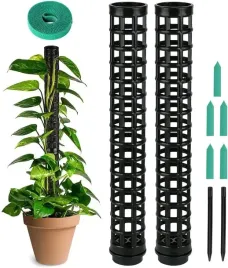 podporka-do-roslin-pnacych-opaski-slupki-do-kwiatow-zestaw-2-sztuki-czarny