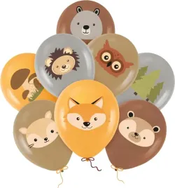 balony-lateksowe-lesni-przyjaciele-zwierzatka-mis-lis-urodziny-hel-8szt