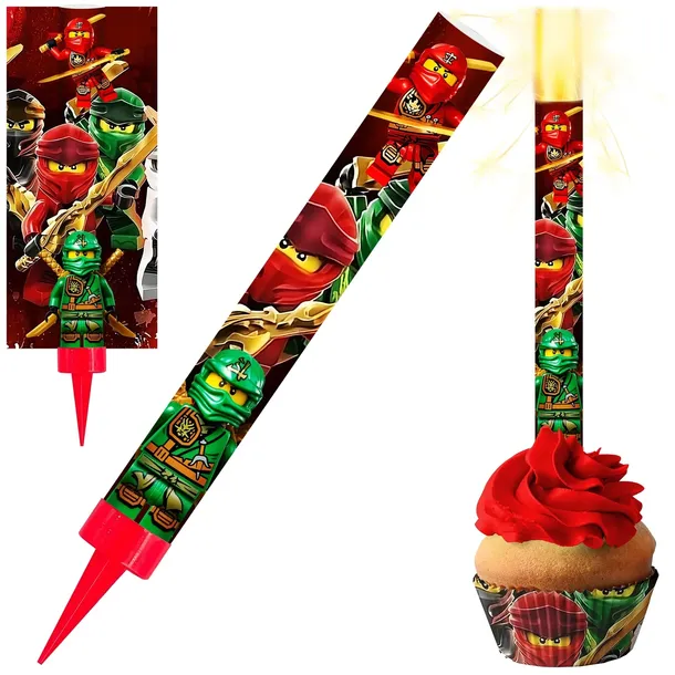 FONTANNA ŚWIECZKA TORTOWA RACA NA TORT NINJAGO NINJA GO 12 CM 1 SZT
