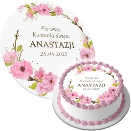 oplatek-na-tort-i-komunia-swieta-rozowe-kwiaty-tekst-twoj-napis
