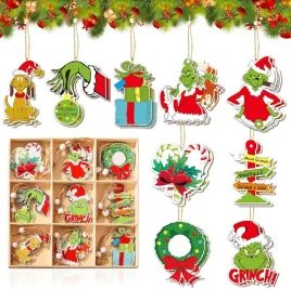 zawieszki-na-choinke-grinch-dekoracje-ozdoby-drewniane-zestaw-18-sztuk