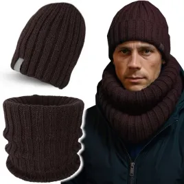welniany-komplet-meski-czapka-komin-cieply-zimowy-50percent-welna-braz-jakosc