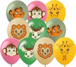 balony-lateksowe-zwierzeta-zoo-safari-lew-malpkatygrys-urodziny-10szt