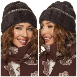 czapka-damska-zimowa-ciepla-miekka-gruba-beanie-futerko-ala-alpaka-brazowa