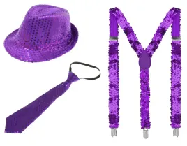 fioletowy-kapelusz-cekinowy-fedora-szelki-krawat-cekin-disco-karnawal