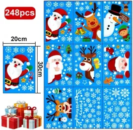 swiateczne-naklejki-okienne-dwustronna-dekoracja-mikolaj-zestaw-9-arkuszy