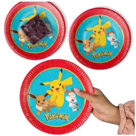 talerzyki-jednorazowe-papierowe-pokemon-go-pikachu-ash-party-urodziny-8-szt