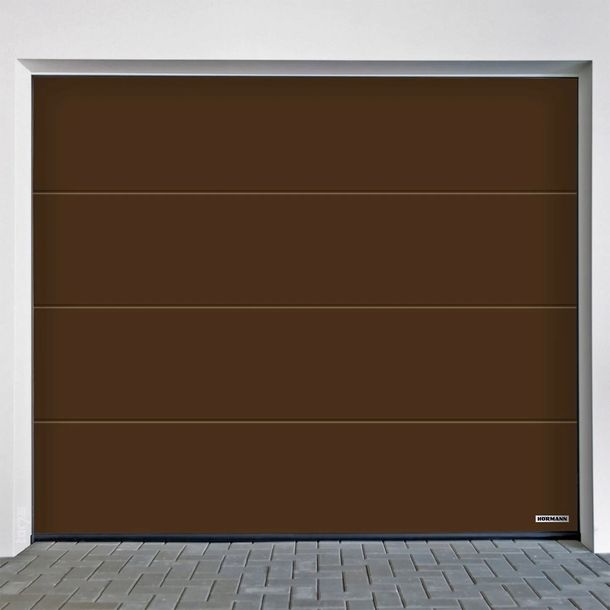 Brama garażowa Hörmann L segmentowa automatyczna z napędem 2500x2125mm Brąz