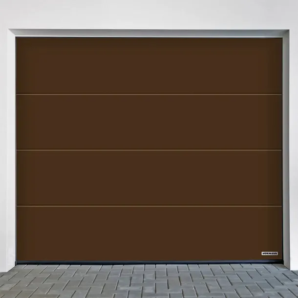 Brama garażowa Hörmann L segmentowa automatyczna z napędem 2500x2125mm Brąz