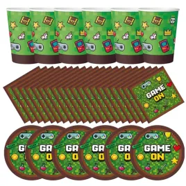zestaw-kubeczki-talerzyki-serwetki-piksele-game-on-gamingowe-urodziny-32el