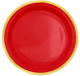 talerzyki-jednorazowe-papierowe-czerwone-z-zlota-obwodka-urodziny-6szt