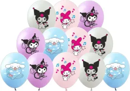 balony-latekswoe-kuromi-hello-kitty-sanrio-my-melody-kotki-urodziny-12szt