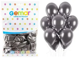 balony-pastelowe-shiny-grafitowe-090-gemar-lateksowe-gb120-33cm-50szt