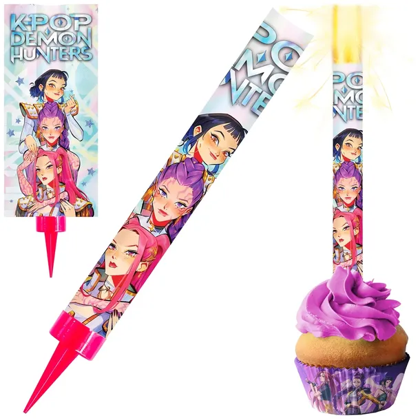 FONTANNA ŚWIECZKA TORTOWA RACA NA TORT HUNTRIX KPOP URODZINY 12CM 1SZT