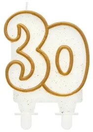 swieczka-na-tort-30-trzydziestka-trzydzieste-urodziny-zloty-kontur-ozdoba