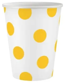 kubeczki-jednorazowe-biale-w-zolte-grochy-groszki-na-urodziny-6szt