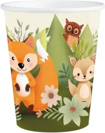kubeczki-papierowe-urodzinowe-lesni-przyjaciele-zwierzatka-mis-6szt