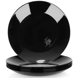 talerze-obiadowe-plytkie-szklane-czarne-255-cm-6-szt