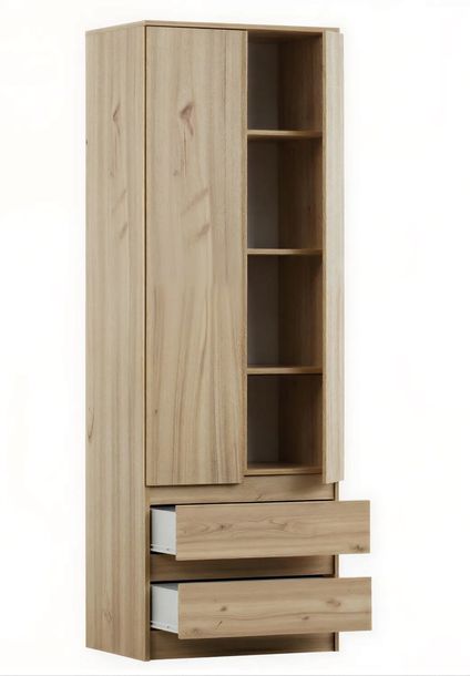 Szafa garderoba dwudrzwiowa 60 cm pojemna Dąb sonoma