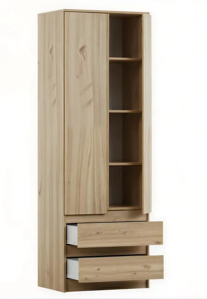 Szafa garderoba dwudrzwiowa 60 cm pojemna Dąb sonoma