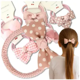 zestaw-10szt-dzieciecych-kokard-gumek-do-wlosow-rozowe-elastyczne-dziecka