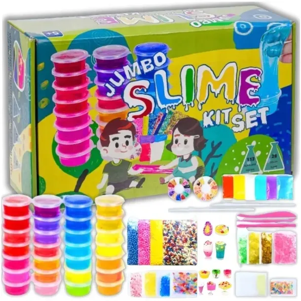 SLIME WIELKI ZESTAW DO ROBIENIA GLUTÓW 128W1 IDEALNY PRZENT DLA DZIECI XXL