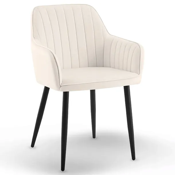 KRZESŁO TAPICEROWANE NOWOCZESNE LOFT GLAMOUR PASKI KT203 MARIA III BEŻ