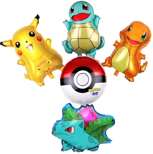 ZESTAW BALONÓW POKEMON GO PIKACHU CHARMANDER SQUIRTLE BULBASAUR URODZINY