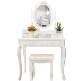toaletka-kosmetyczna-biala-mdf-z-lustrem-obrotowym-i-taboretem-4-szuflady