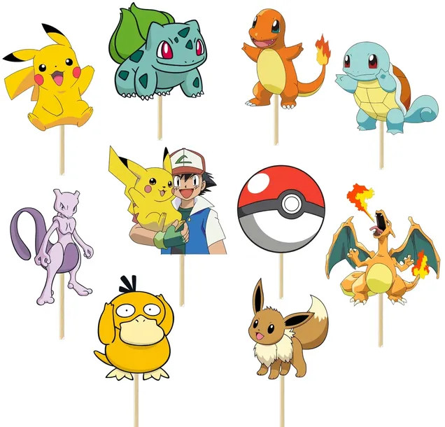 TOPPERY NA TORT BABECZKI POKEMON URODZINY 10szt