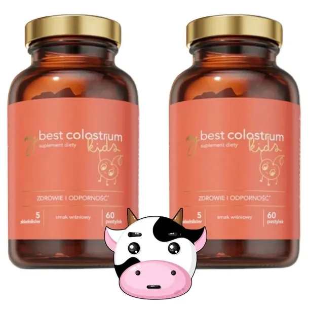 ZESTAW 2x MyBestPharm MyBestCOLOSTRUM KIDS DLA DZIECI OD 3 r.ż 2x 60 past.