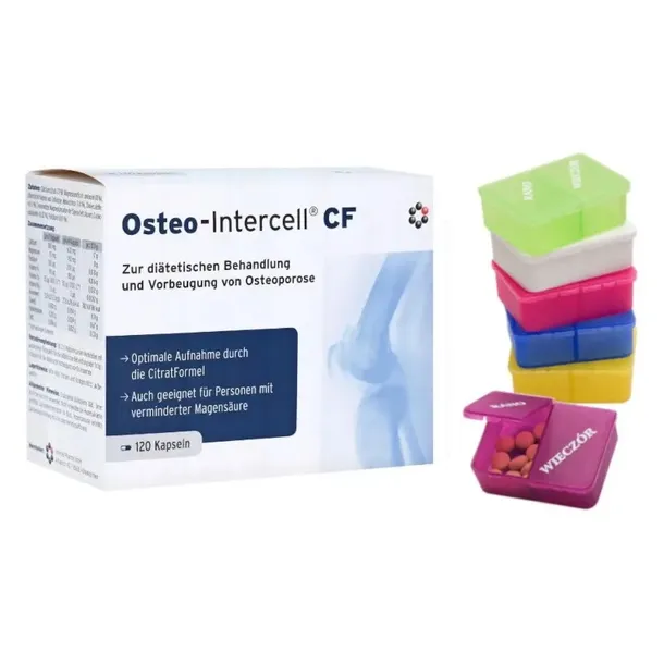 Mitopharma OSTEO-INTERCELL CF cytrynian wapnia zdrowe kości 120 kaps+GRATIS