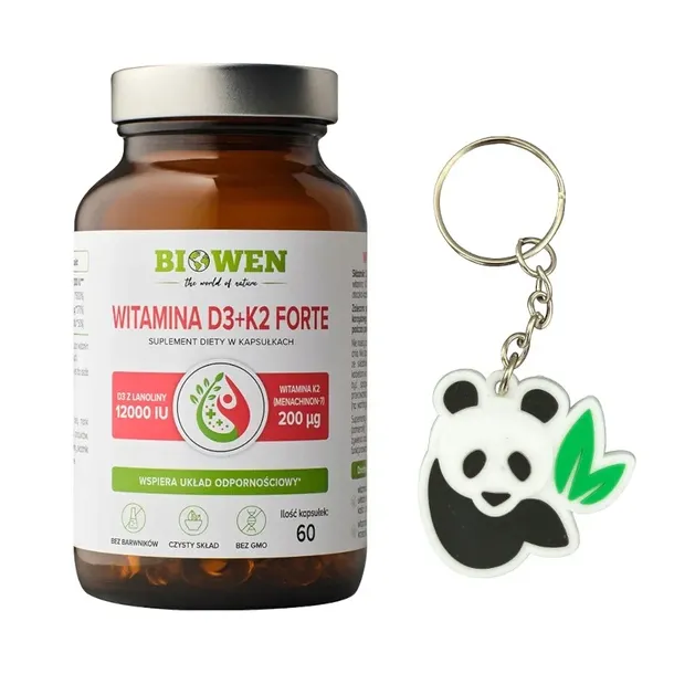 Witamina D3+K2 Forte NA KOŚCI ZĘBY ODPORNOŚĆ 60 kaps Biowen + Gratis Brelok