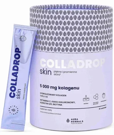 COLLADROP SKIN Kolagen 5000mg typu I i III + wit. C Aura Herbals 30 sasz.