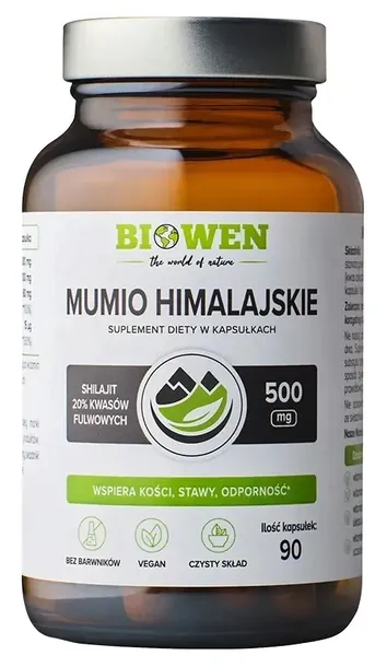 Biowen MUMIO HIMALAJSKIE Shilajit 586 mg kości stawy odporność 90 kaps.