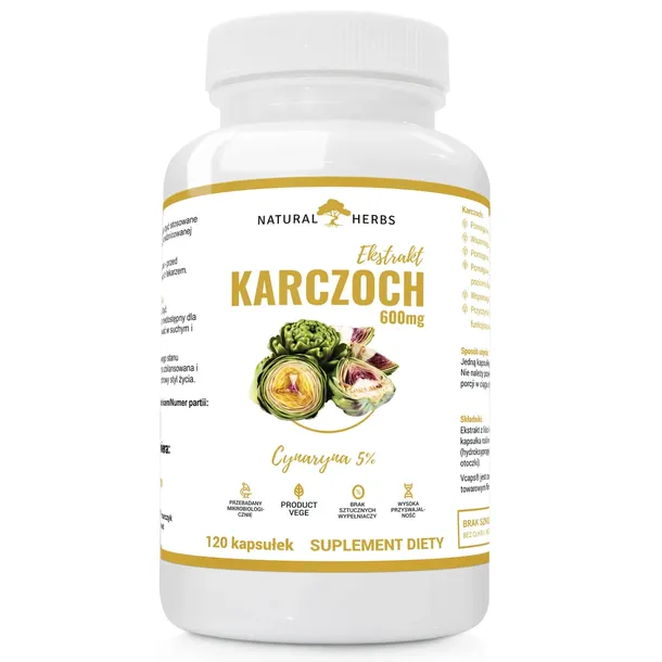 KARCZOCH Zdrowa wątroba Detoks Natural Herbs 600mg 120 KAPS.