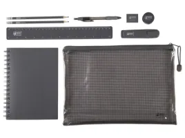 united-office-zestaw-papierniczy-9-el-w-zamykanym-etui-szary-107-tr-874