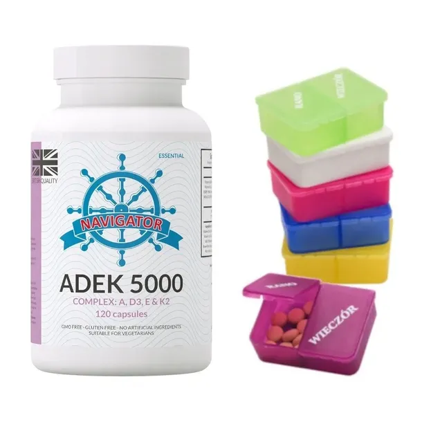 Navigator ADEK 5000 COMPLEX Duże spektrum działania 120 kapsułek + GRATIS
