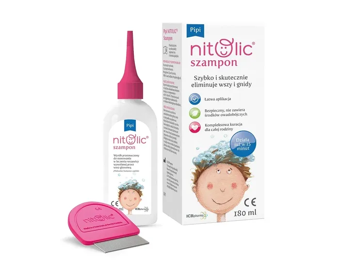 Pipi NITOLIC SZAMPON Szybko i skutecznie eliminuje wszy i gnidy ICB 180 ml