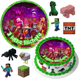 mega-zestaw-oplatek-na-tort-piksele-minecraft-8szt-postaci-tekst