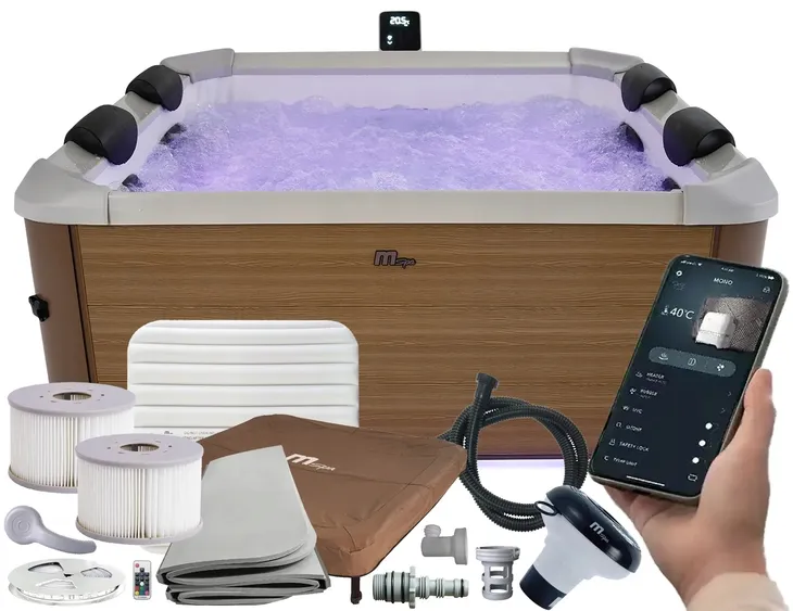 PANELOWE SPA AMBER 160x160x65 cm 6 os. HYDROMASAŻ LED WiFi MSPA AM063W 2026