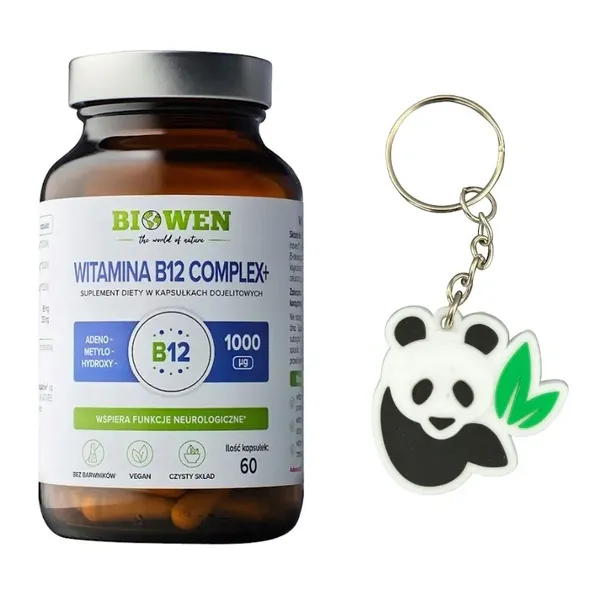 WITAMINA B12 COMPLEX+ Wspiera układ nerwowy 60 kaps. Biowen + Gratis Brelok