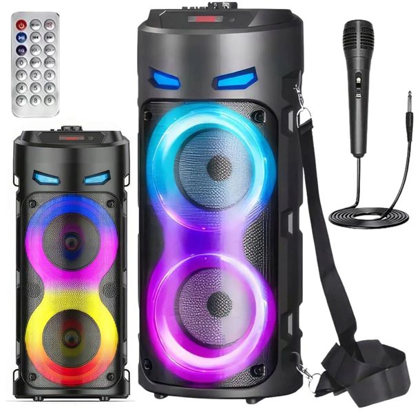 KOLUMNA GŁOŚNIK BEZPRZEWODOWY BOOMBOX MOBILNY SYSTEM NAGŁOŚNIENIOWY FM