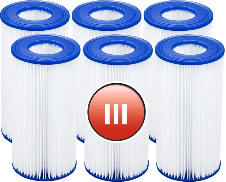 6 x FILTR TYPU III DO POMPY BASENU - BESTWAY 58012