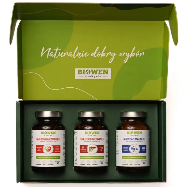 Zestaw dla Taty Biowen Hepa Strong, Cardiovita, Jabłczan Magnezu na PREZENT