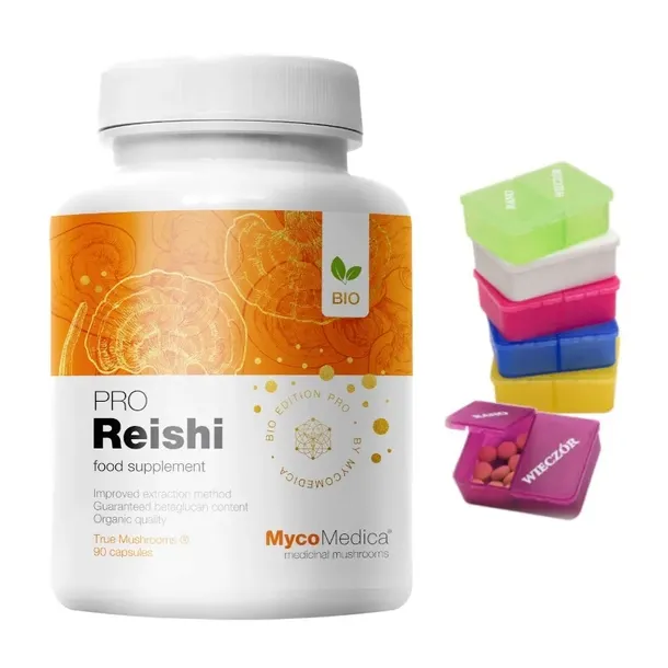 MycoMedica Reishi PRO 30% 90 kaps. grzyby beta-glukany EKSTRAKT + GRATIS