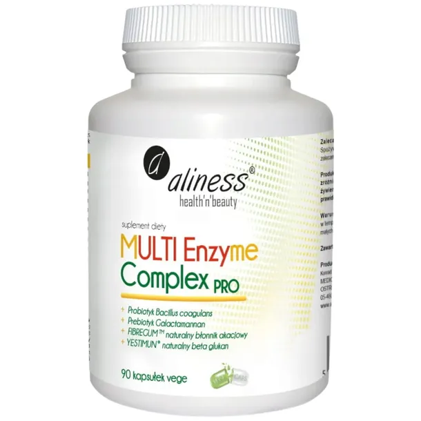 Aliness MULTI Enzyme Complex PRO Enzymy Probiotyk Prebiotyk 90kapsułek VEGE