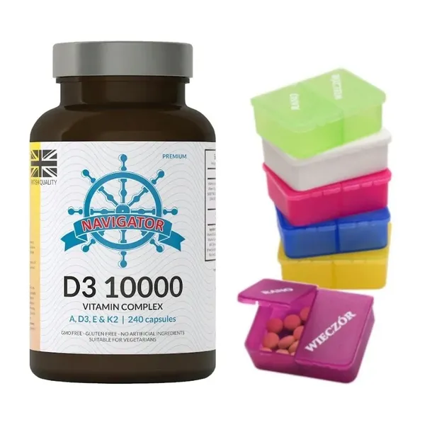 Navigator D3 10000 VITAMIN COMPLEX Na odporność kości zęby 240 kaps.+GRATIS